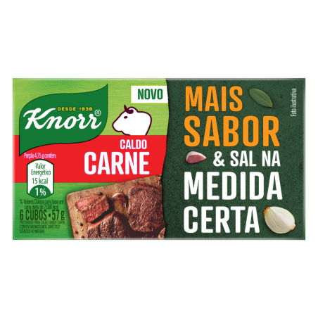 CALDO TABLETE CARNE KNORR MAIS SABOR CAIXA 57G 6 UNIDADES
