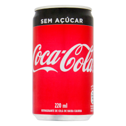 REFRIGERANTE ZERO AÇÚCAR COCA-COLA LATA 220ML