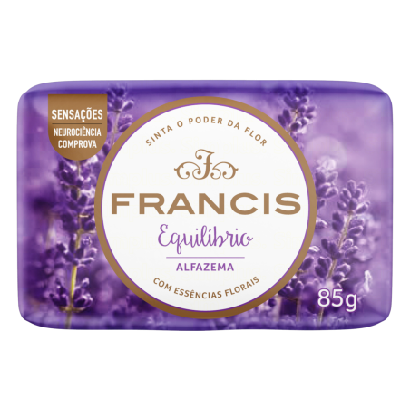 SABONETE BARRA ALFAZEMA FRANCIS EQUILÍBRIO ENVOLTÓRIO 85G